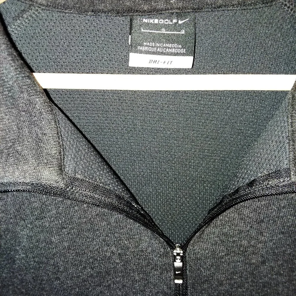 Nike Golf Men's Charcoal/Black Dri-Fit Half Zip L